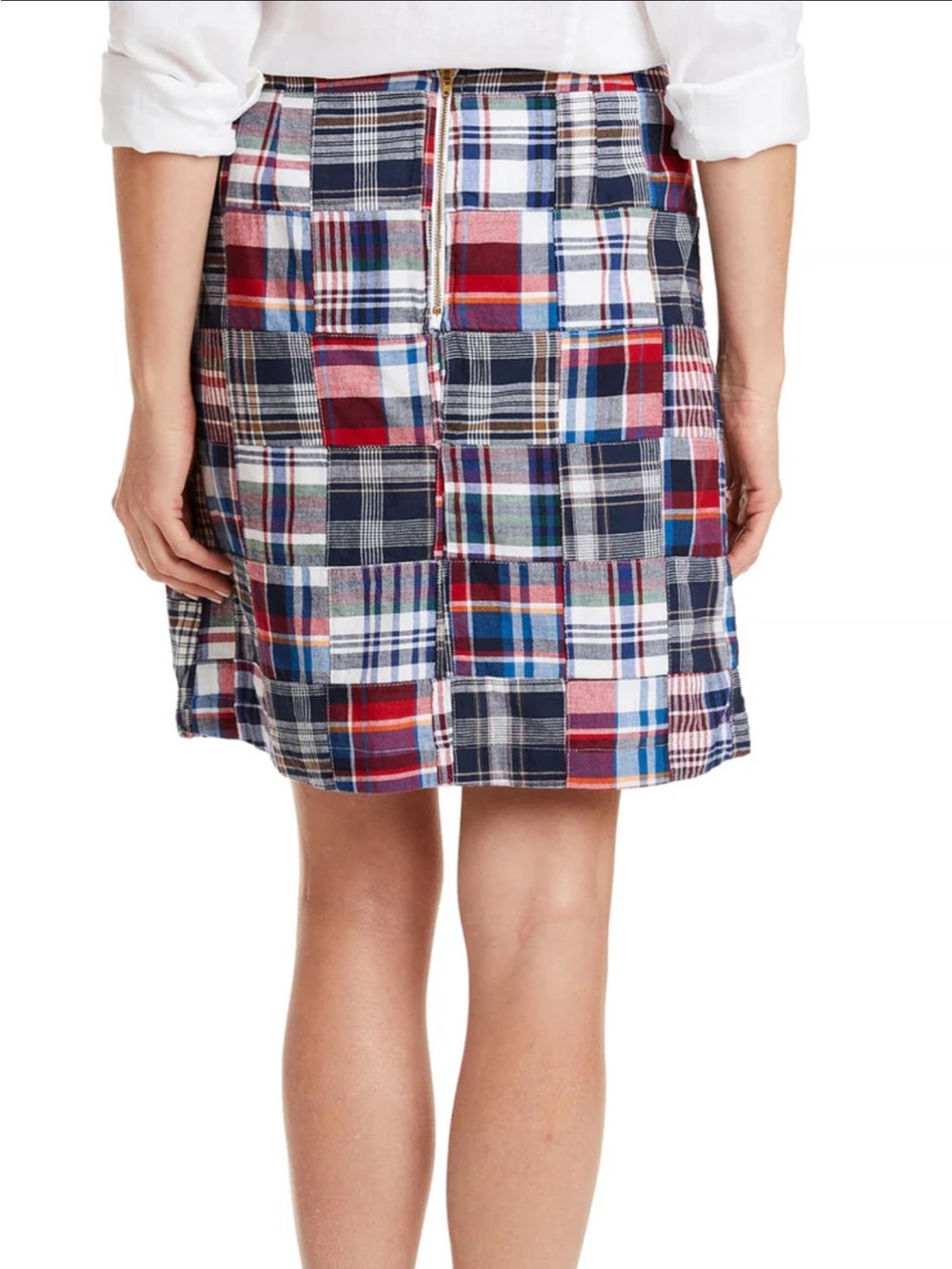 Castaway Nantucket Plaid Madras Patchwork Cotton Skirt Multicolor Sz16 SEE NOTE! - Picture 8 of 12